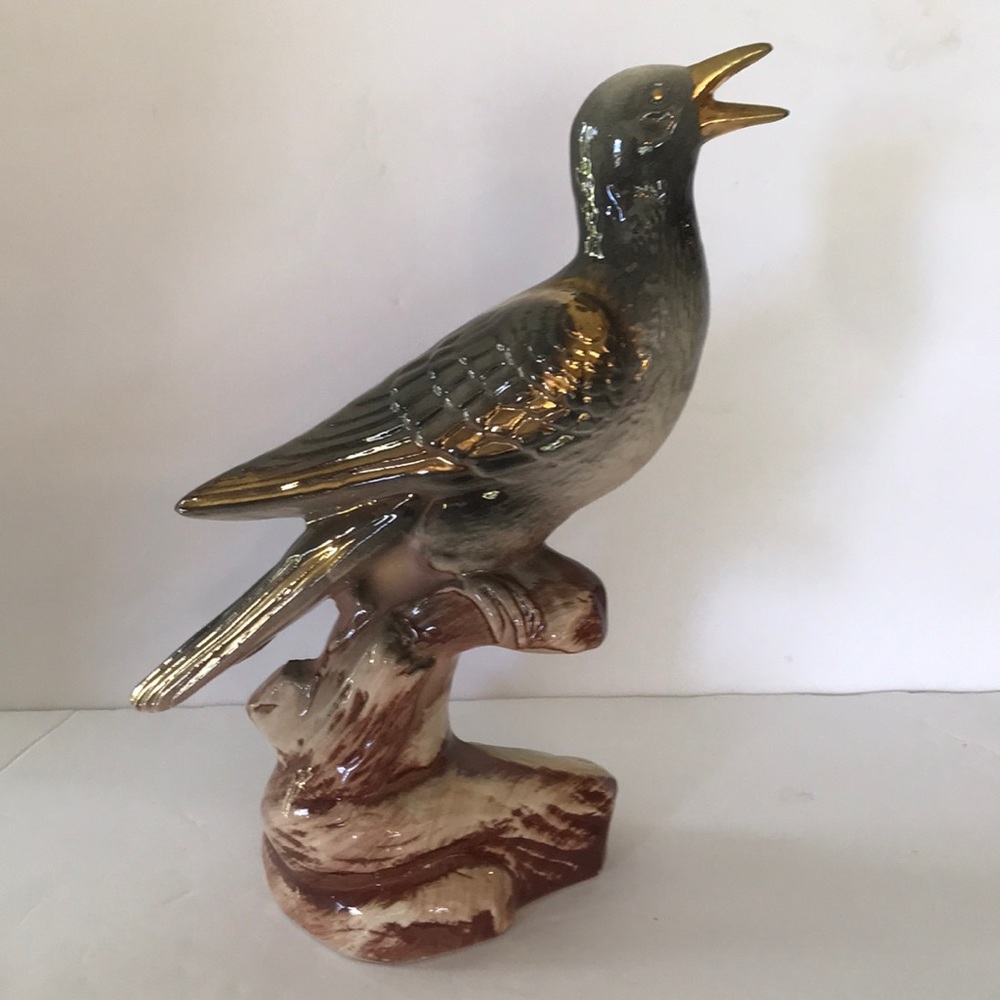Ceramic Bird Perched on Tree - Picture 2 of 9